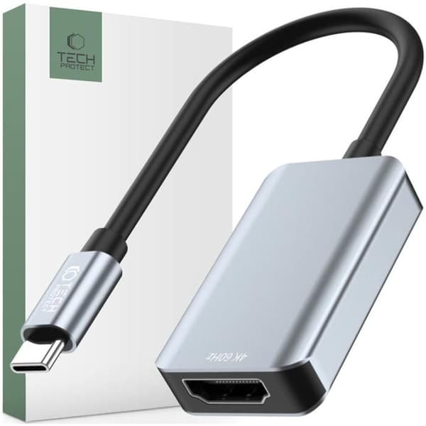 HDMI-adapter - Tech-Protect Ultraboost - 4K 60 Hz - Typ-C - Svart