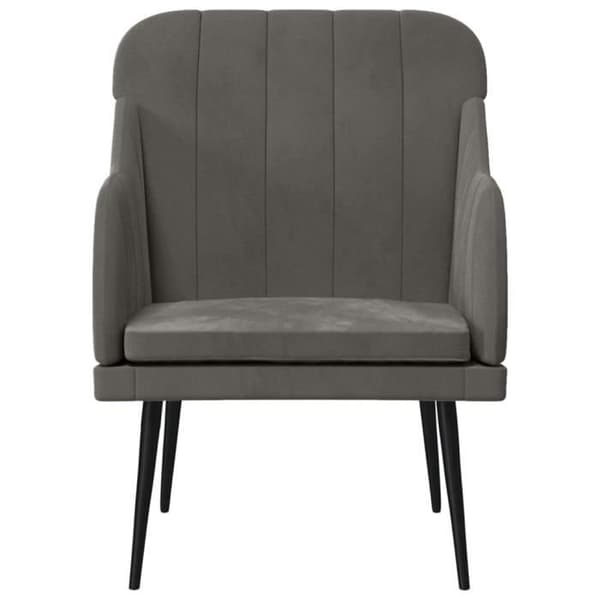 vidaXL Fåtölj Mörkgrå 63x76x80 cm Sammet 351455