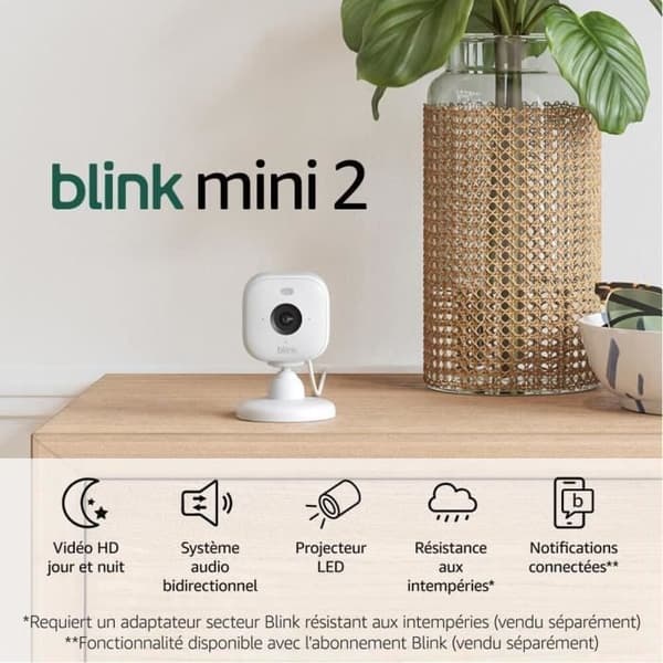 Kamera - BLINK HEMSIKKERHET - Mini 2 - 1 kamera - Hvit