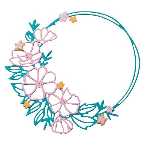 Sizzix Thinlits Floral Rounds - Metallstansmall 7 delar, mönster 0,6–11,4 cm