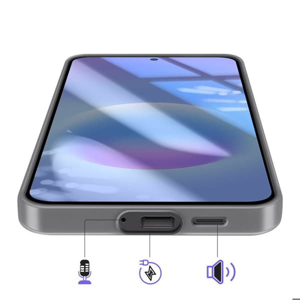 Coque - SAMSUNG - Galaxy A57 - Slät silikon - Höjda kanter - Grå