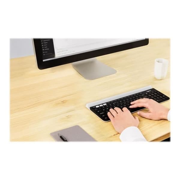 LOGITECH K780 Tangentbord - Trådlös anslutning - USB 2.0-gränssnitt - Holländsk - Vit - Bluetooth - Mac, Android, iOS, Windows