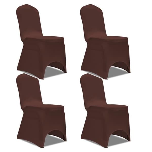 vidaXL Stretch Stolsöverdrag 4 st Brun