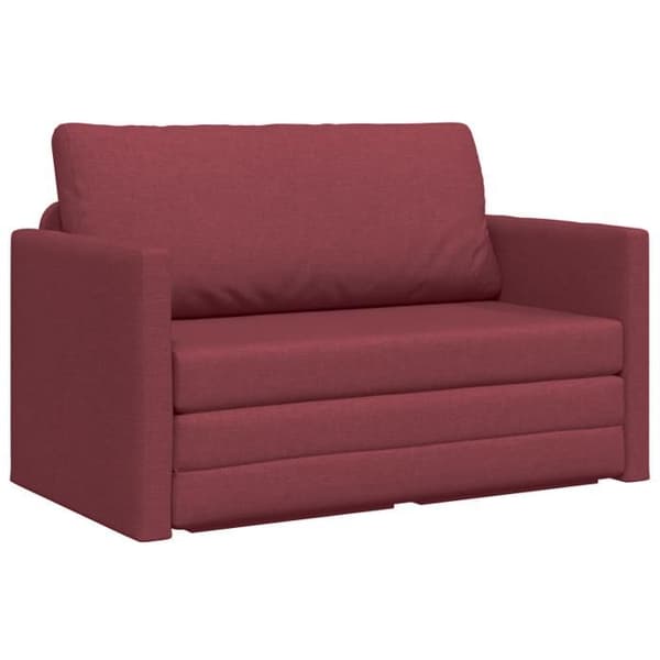 Sängsoffa 2 i 1 Bordeaux 124x71x78 cm Tyg