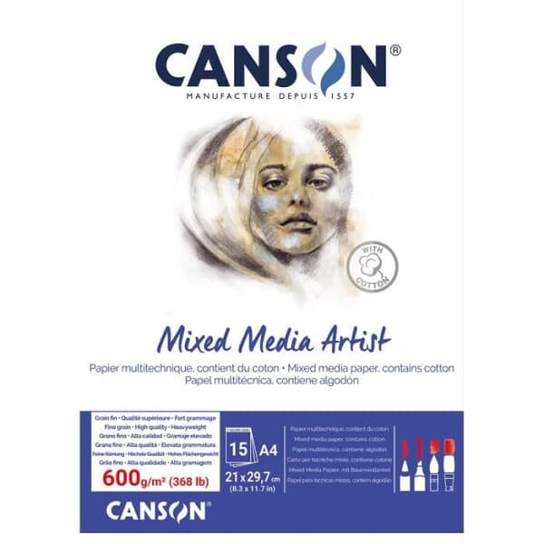 Canson Mixed Media Artist - Papper A4 600 g/m² - Vit