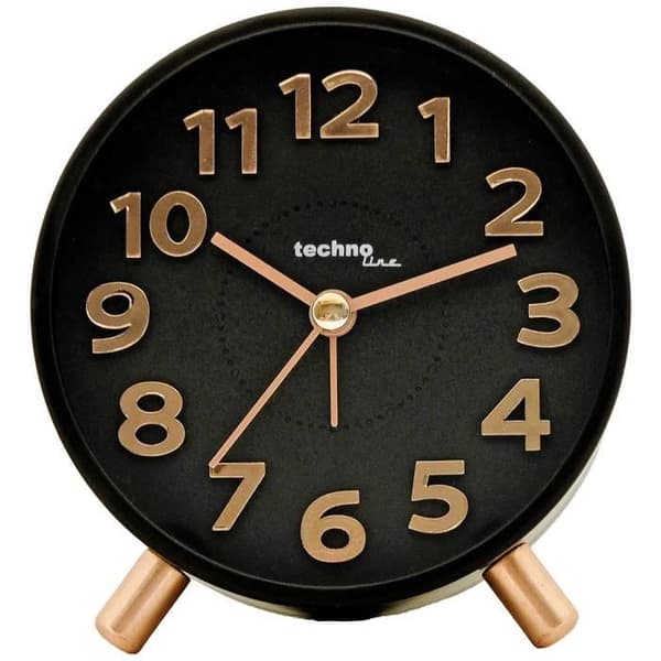 Technoline ModellF Quartz Alarm Clock Black Wake Up Times 1