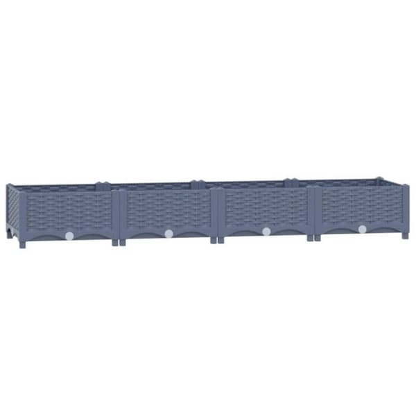 Höjdsäng - vidaXL - 160x40x23 cm - Polypropen - Grå - Rektangulär