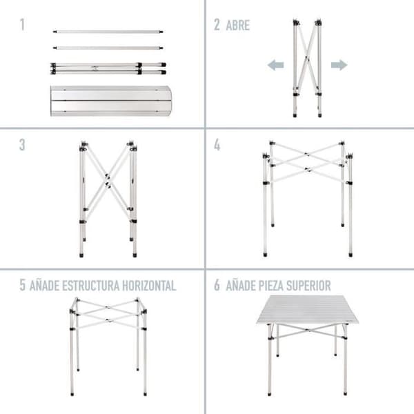Fällbart aluminium campingbord 70x70x70 cm Aktive Camping