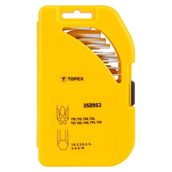 Hexagonnycklar och Torx, 18-delarsset.