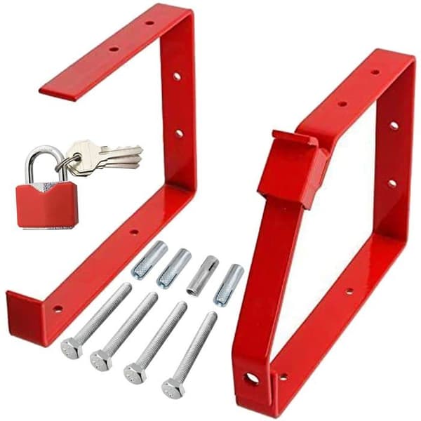 Cadenas Spares2go Stöder låsbara väggfästen med Röd Lås