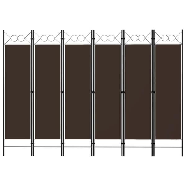 vidaXL 6-Panel Rumsavdelare Brun 240x180 cm