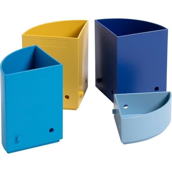 Set med 3 pennburkar THE QUARTER Bee Blue, assorterade