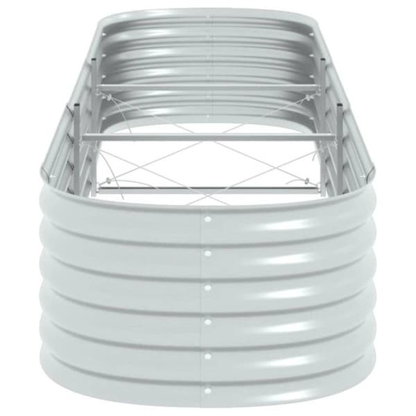 Jardinière - vidaXL - 320x80x44 cm - Galvaniserat stål - Silverfärgad - Rektangulär