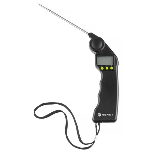 Digital termometer med vikbar sond, Svart, 160x55x(H)20mm - Hendi