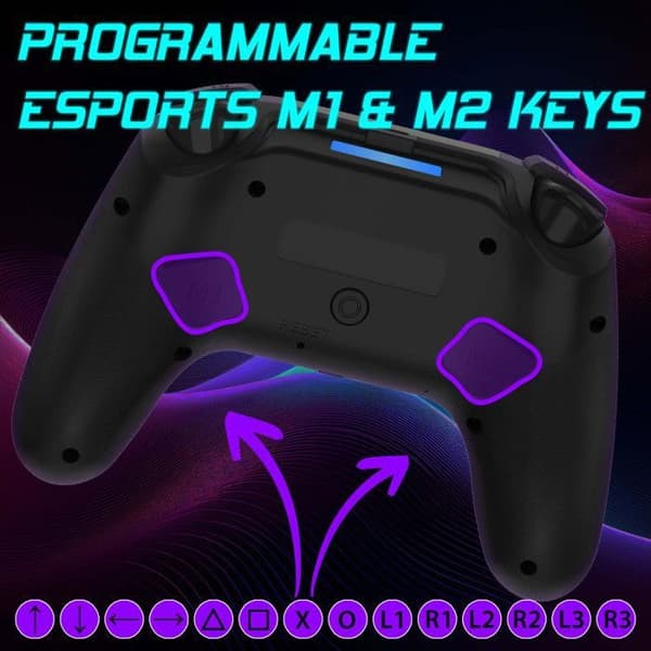 Manett - PS5 PC - Trådlös - LED RGB