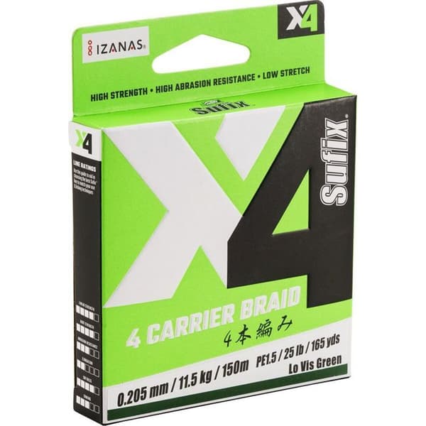 Sufix Braid (x4) - Gul - 300 m x 28,5 mm