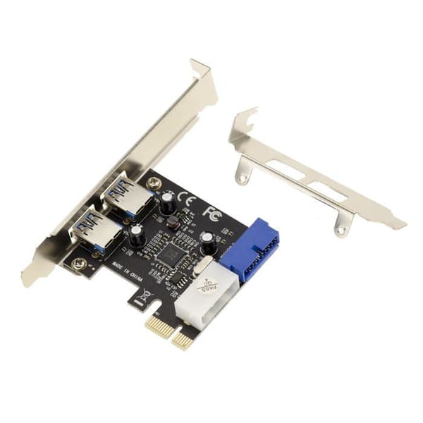 KALEA-INFORMATIQUE PCIE USB 3.0 (USB3 SUPERSPEED) - 2 + 2 PORTAR / CHIPSET VIA - 19-pins kontakt