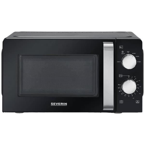 SEVERIN mikrovågsugn - 17L - 700W - svart/silver - 6 effektnivåer - 2 avfrostningsprogram