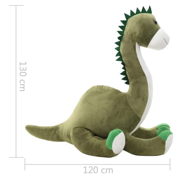 vidaXL Plysch Brontosaurus Dinosaur Grön 80237