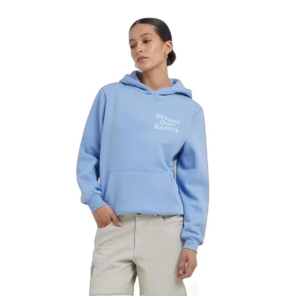 Hoodie dam Miss Tee Dreams Over Reality - puderblå