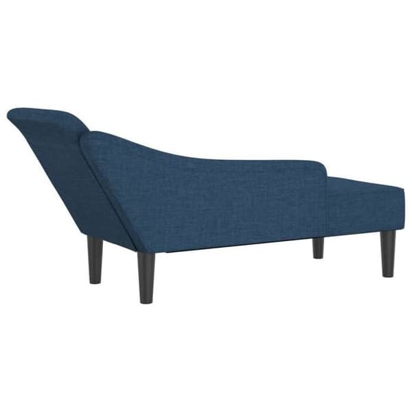 vidaXL Chaise longue med blåa kuddar tyg 4007603