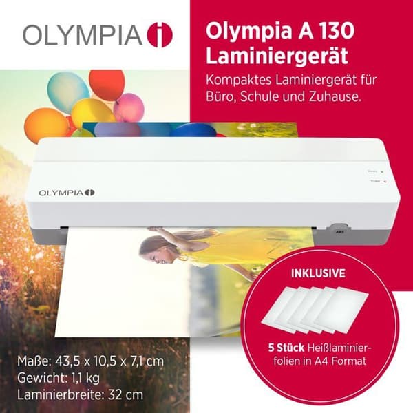 Plastifierare - OLYMPIA - A 130 - DIN A3 - ABS - LED