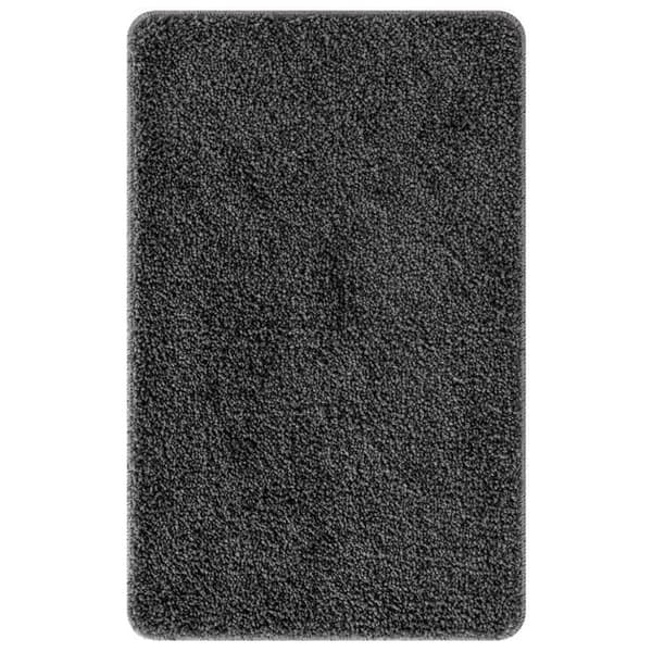 Rektangulär Badmatta Grå Mörk 60x90 cm Polypropen Antimikroslipande
