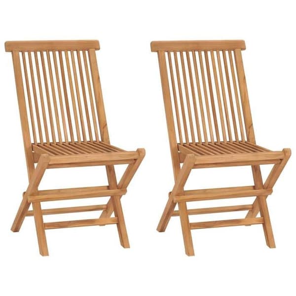 vidaXL Hopfällbara Trädgårdsstolar 2 st Massiv teak
