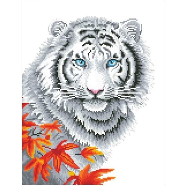 Vit tiger på hösten