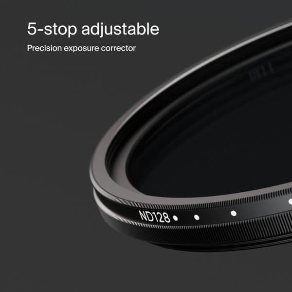 Variabel ND-filter - URTH - ND8-128 - 3-7 steg - 58 mm - SCHOTT glas