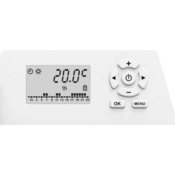 CAYENNE Klaas LCD 2000 watt - Programmerbar elektrisk strålningspanel - Svart glasfront