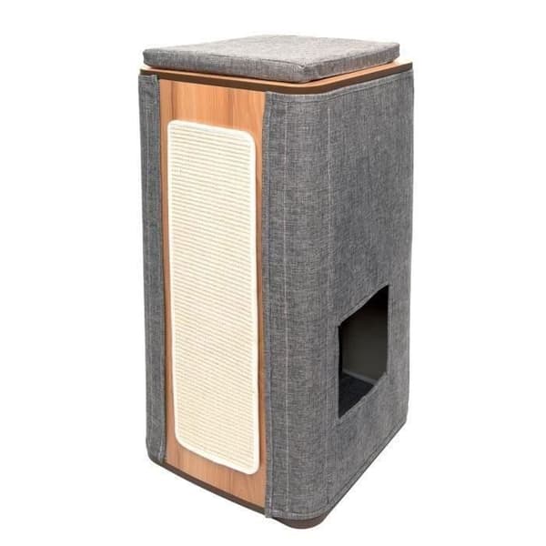 VESPER MDF Cat Tree - 42,5 x 87 x 42,5 cm - Stengrå