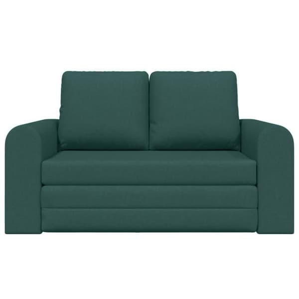 Mörkgrön 2-i-1 bäddsoffa 148x71x83 cm Tyg