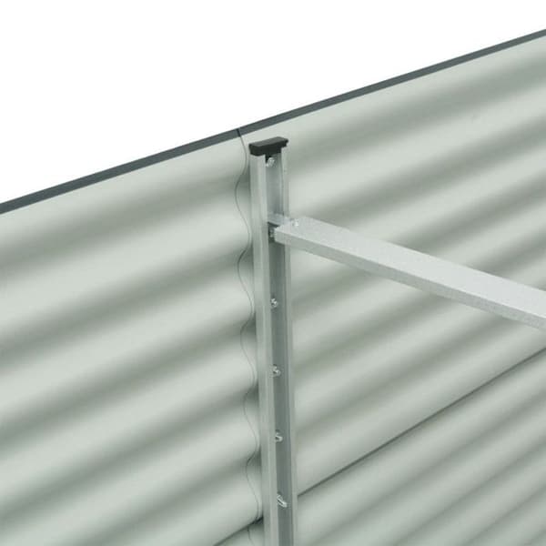 Jardinière - vidaXL - 320x80x81 cm - Galvaniserat stål - Grå - Rektangulär