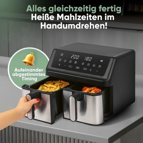 Profi Cook PC-FR 1296 H Luftfritös 9 l 2000 W rostfritt stål