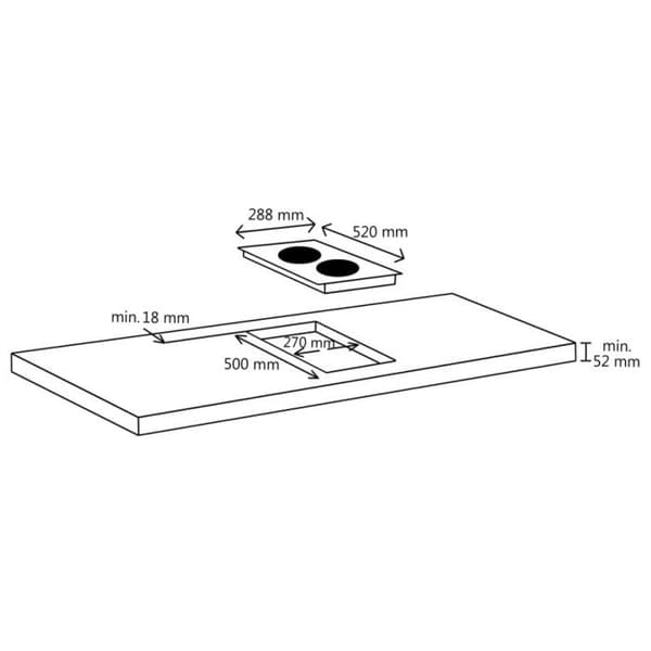 vidaXL Ceramic Hob 2 Brännare Touch Control 3000 W 50783