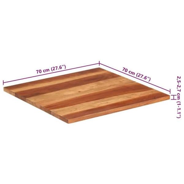 Bordsskiva Solid trä 25-27 mm 70x70 cm