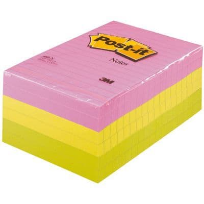 Post it neon 102x152 assorterad - Set med 6 kuddar