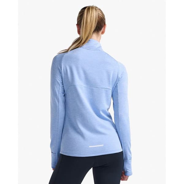 Långärmad tröja 1/4 zip dam 2XU Ignition - hortensia/vit reflekterande