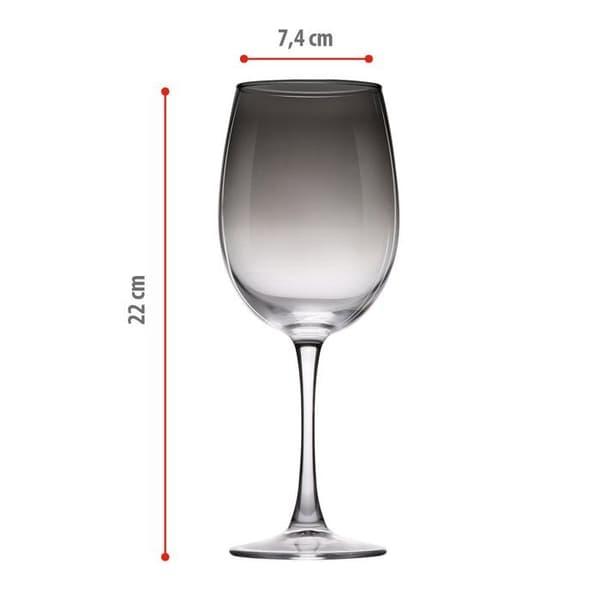 Vinglas - 4-pack - 465 ml - Transparent rökfärgad