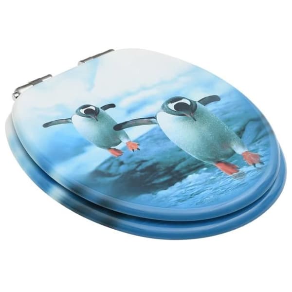 vidaXL Toalettsits med Soft-Close Lock MDF Penguin