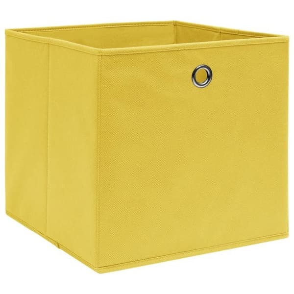 vidaXL Förvaringsboxar 4 st Gul 32x32x32 cm Tyg