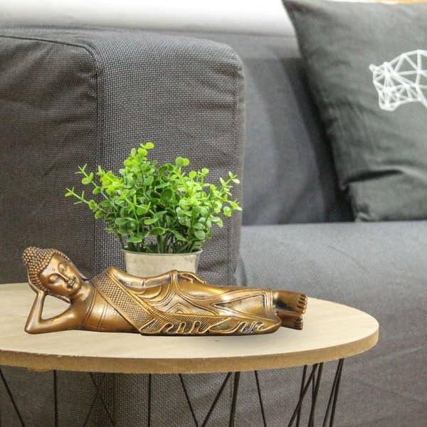 Sovande Buddha-statyn - Guld - 22 cm - Zen Dekoration - Presentidé för Välbefinnande