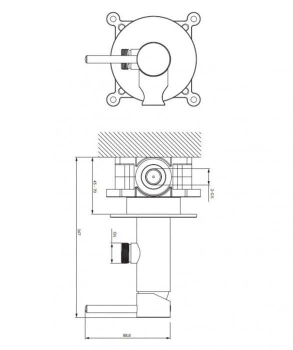 Inbyggd bidé-system - Omnires - SYSYBI2BL - Mässing - Svart - Ren design