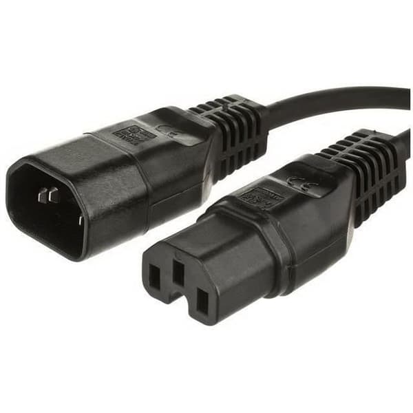 Koppling C14 C15 - MICRO CONNECT - PE011410 - 1m - Svart - Hane/Hona