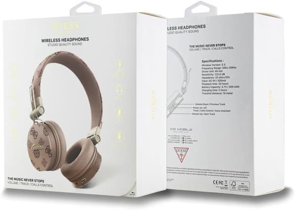 Bluetooth-hörlurar - Guess - GUBH70EPOSMW - Brun - ENC - Över-örat