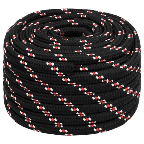 vidaXL Båtrep Svart 20 mm 100 m Polypropen 152369