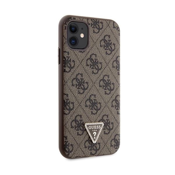 Mobilskal - Guess - iPhone 11 - Brun - Metallogotyp - Hård