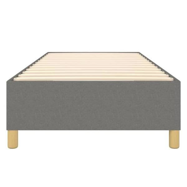 vidaXL Sängram med ribbor mörkgrå 90x200 cm tyg 3120930