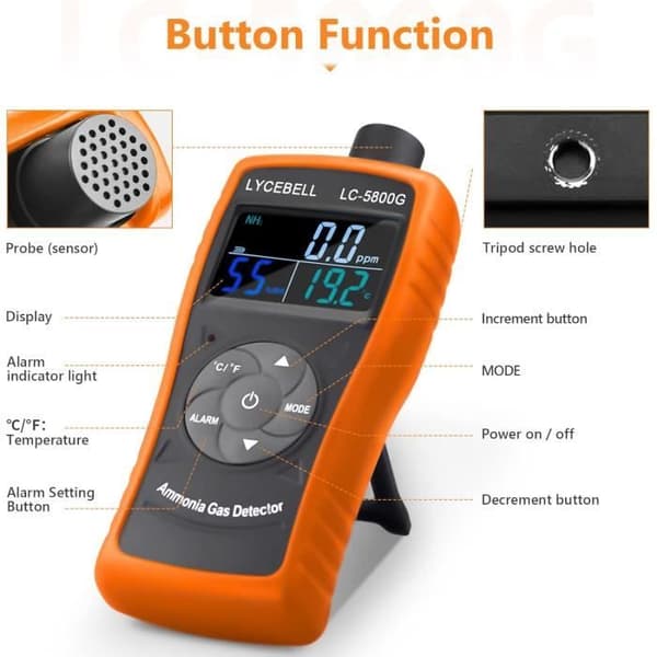Ammoniakdetektor Pro LC-5800G NH3